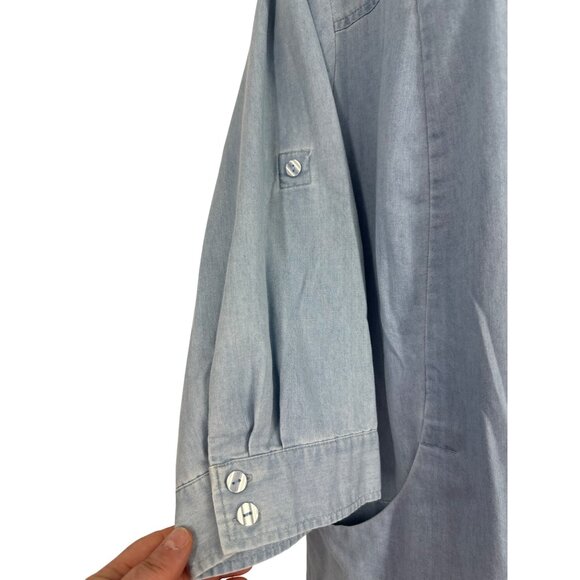 Joan Rivers Denim Boyfriend Tunic w/ Scoop Pockets Size 1X - Picture 5 of 11